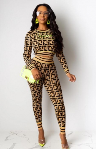 Charming Printed embroidered pants set