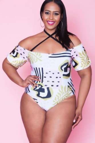 Charming Plus size Printed one-piece swimsuit