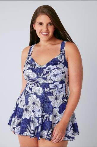 Charming Plus size  Printed skirt one-piece swimsuit