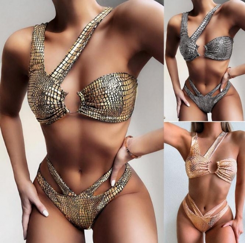 Charming Sexy bronzing fabric bikini