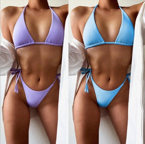 Charming Sexy solid color bikini set