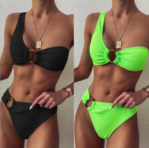 Charming Sexy solid color bikini set