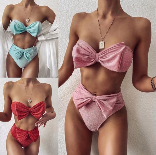 Charming Sexy split bright silk bikini