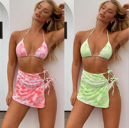 Charming Tie-dye printed bikini set