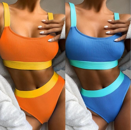 Charming Contrast stitching bikini