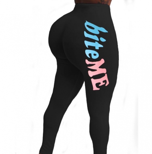 Charming Sexy tight letter print long yoga pants