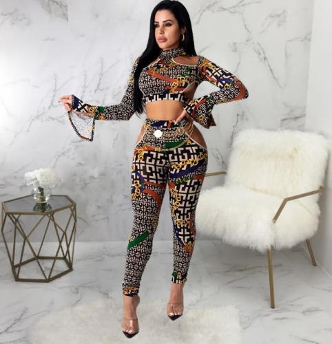 Charming Fashion printed two-piece pants set