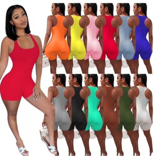 Charming Sport solid color ribbed romper