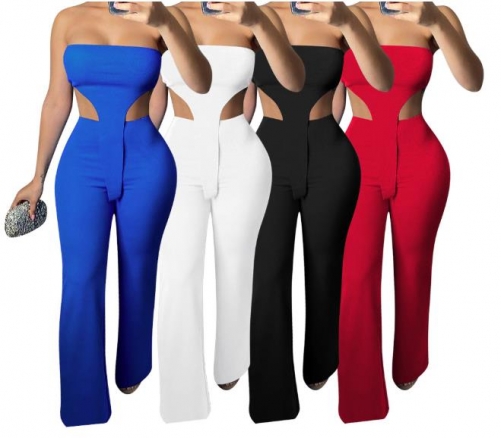 Charming Casual tube top pants suit