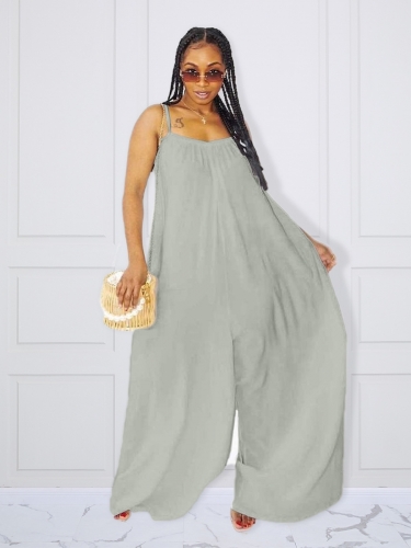 Charming Plus size Loose flared jumpsuit