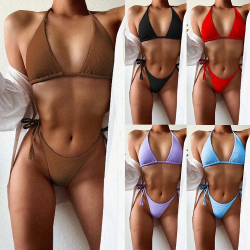 Charming Sexy lace-up bikini set