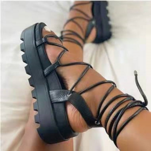 Charming plus size Casual strappy platform sandals