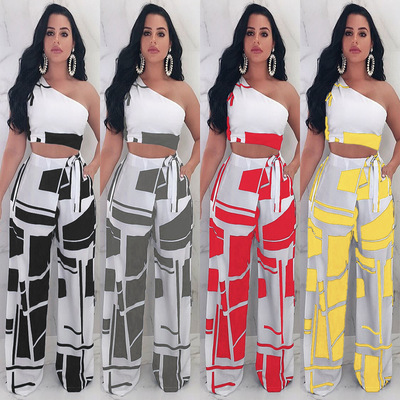 Off shoulder strap rectangular two piece set