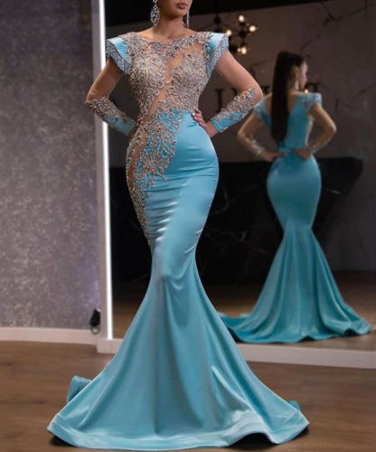 Fashion printed mermaid dress