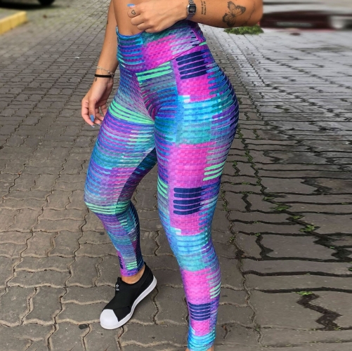 High waist printed skinny yoga pants