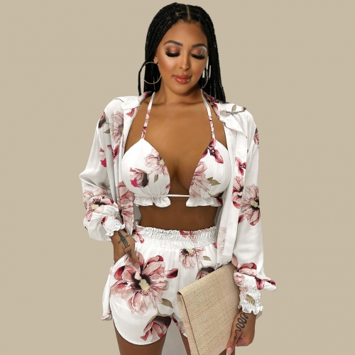 Sexy printed three piece set