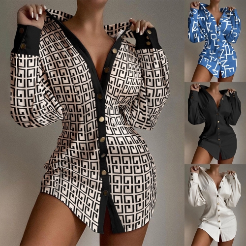 Fashion printed button shirt