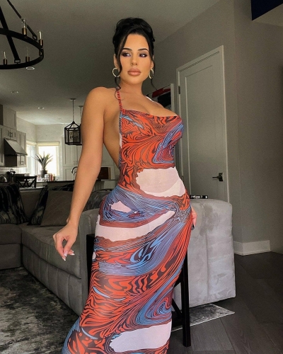 Printed sexy dress