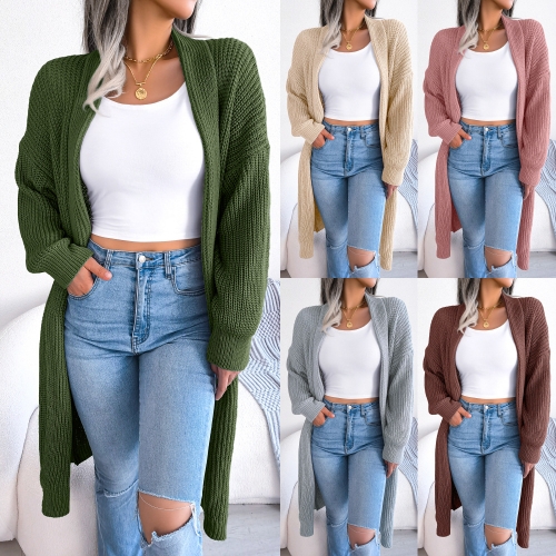 Casual versatile lapel cardigan sweater coat