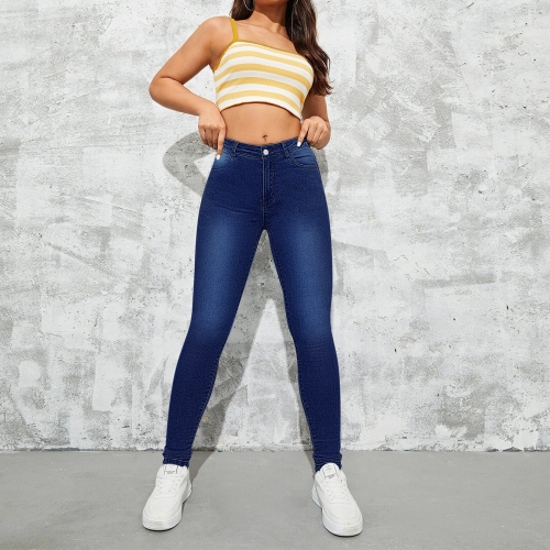 Fashion high waist slim stretch jeans