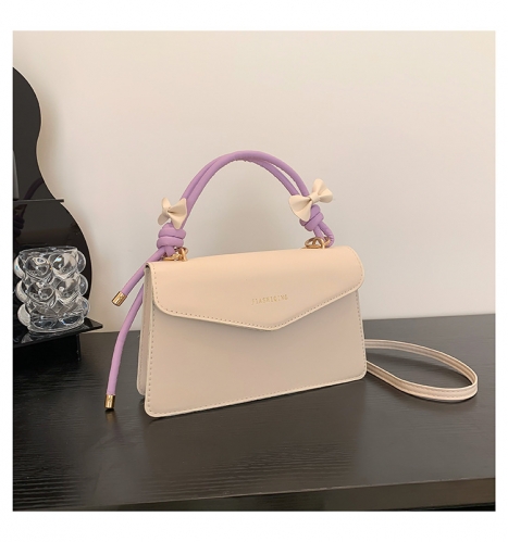 Simple color-blocking bow bag