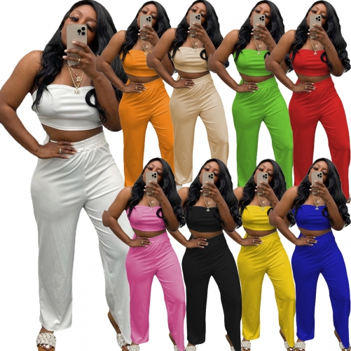 Chest wrap loose pants set