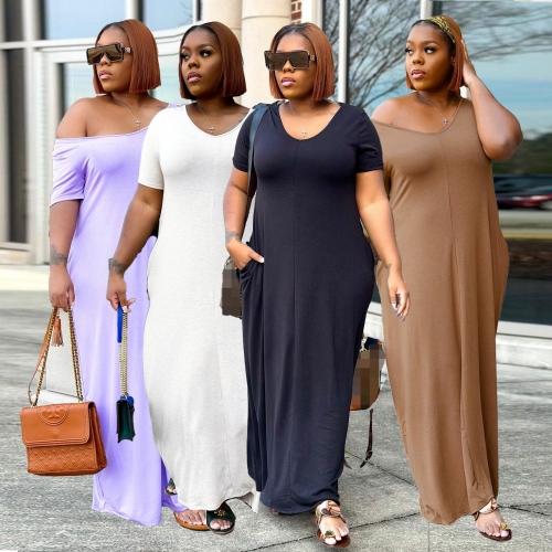 Plus size pocket maxi dress