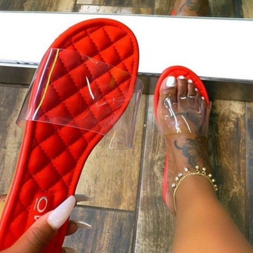 Transparent flat slippers