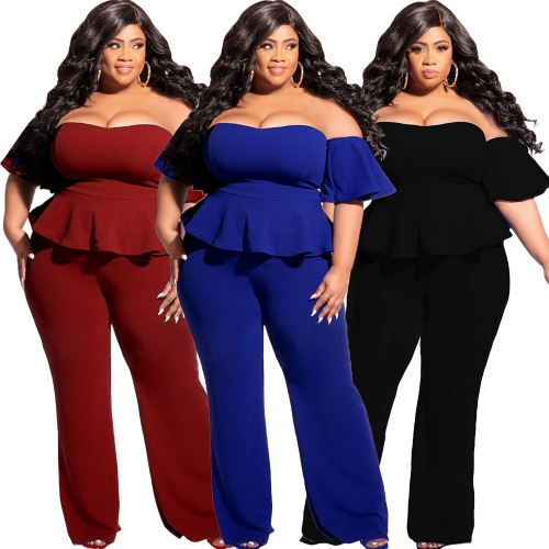 Plus size Off Shoulder Jumpsuit