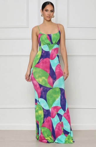 Strap Colored Maxi Dress