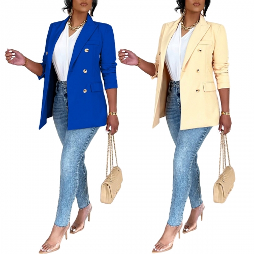 Fashion Casual Button Back Split Coat