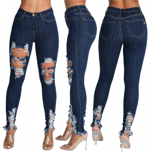 Sexy High Stretch Perforated Jeans