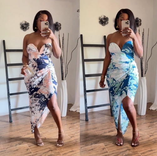 Sexy printed bra two-piece set