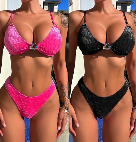 Fold and diamond  bikini set