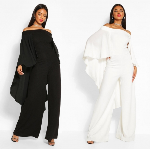 Sexy Off Shoulder Chiffon Shawl Jumpsuit