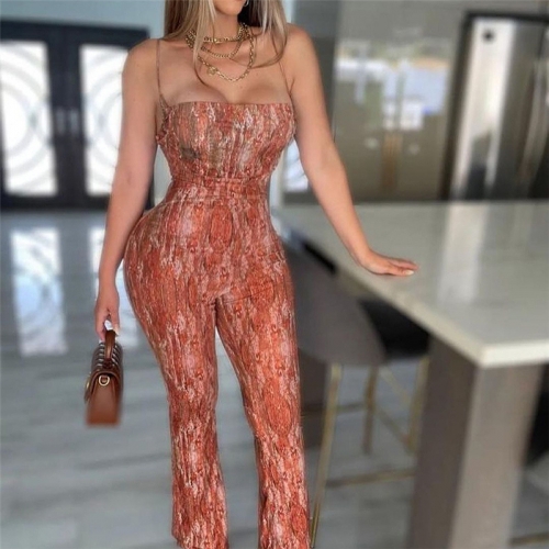 Sexy Strap Open Back High Waist Jumpsuit