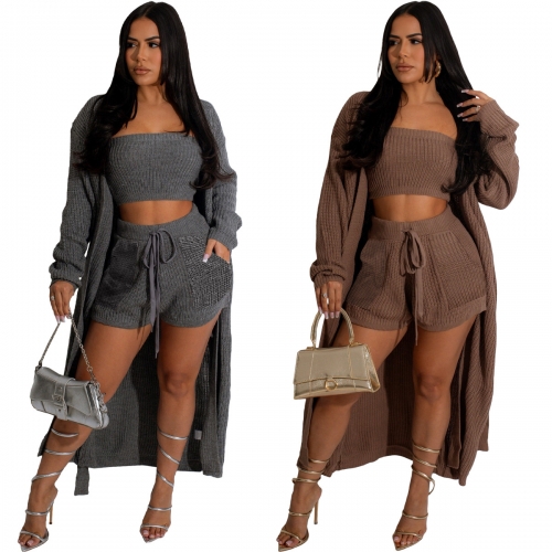 Sweater three piece short set