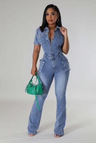 Fashion denim jumpsuit