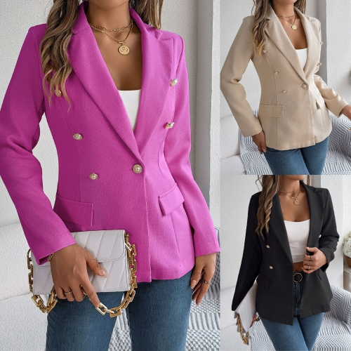 Casual solid button Blazer Coat