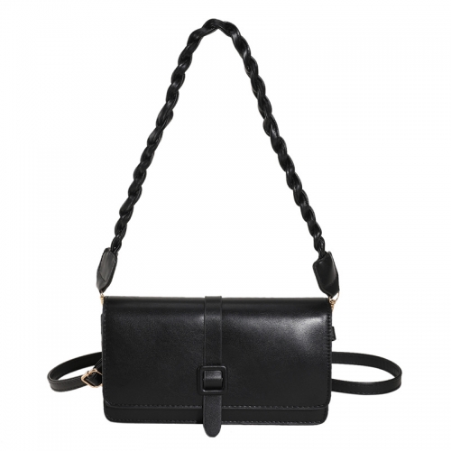 Single shoulder magnetic buckle square bag