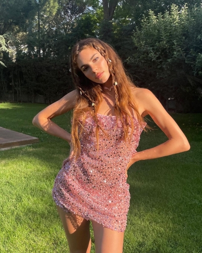 Strap sequin mini dress