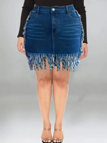 Fashionable tassel oversized elastic skirt