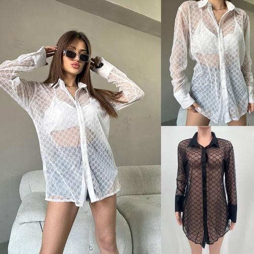 Leisure Perspective Mesh Shirt Top