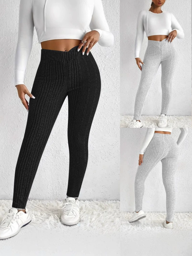 Casual striped threaded fitness pants