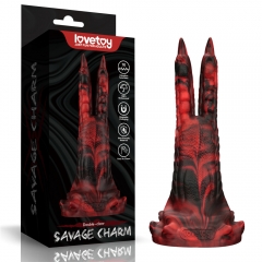 Savage Charm Double-Claw Vibrating Silicone Dildo