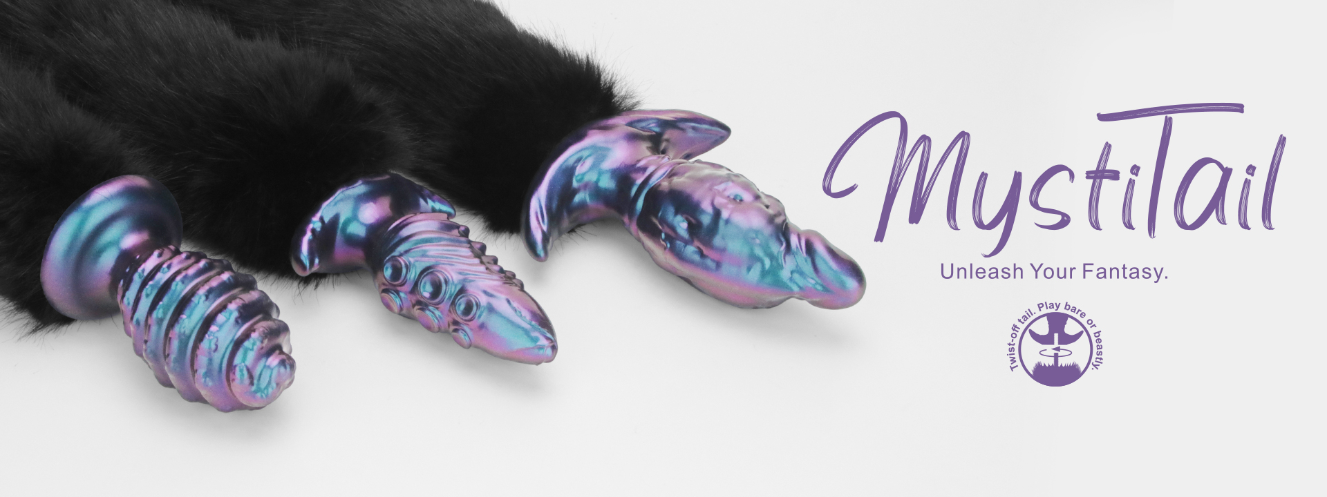 MystiTail Silicone Anal Plug with 14" Tail