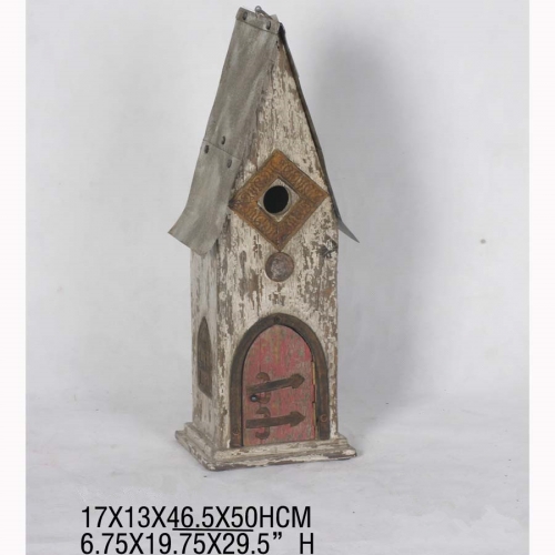 Rustic home and garden wooden vintage mini bird house