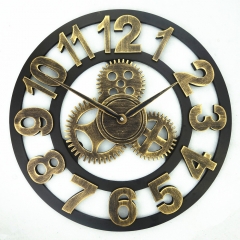 Antique wooden gear clock with 40cm 45cm 50cm 58cm