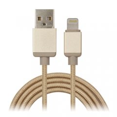 MFi Braided Fabric Lightning Cable -- Silver,Space Gray, Gold colors