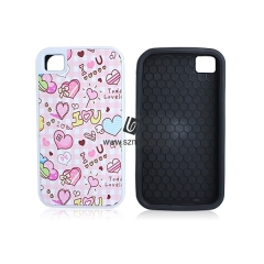 For iPhone 4 Sublimation Blank 2D 2IN1 Phone Back Shell Case